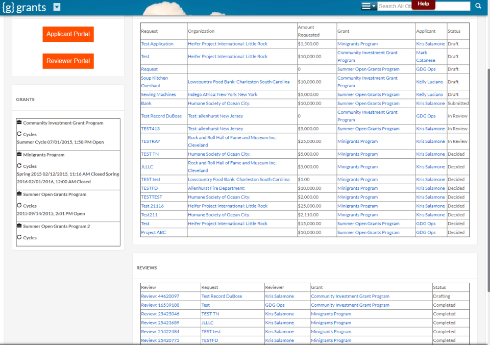 screenshot of {g}grants